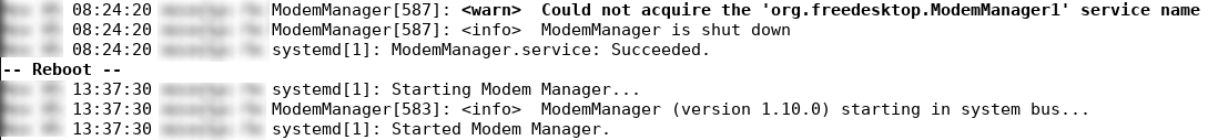 Logs from ModemManager